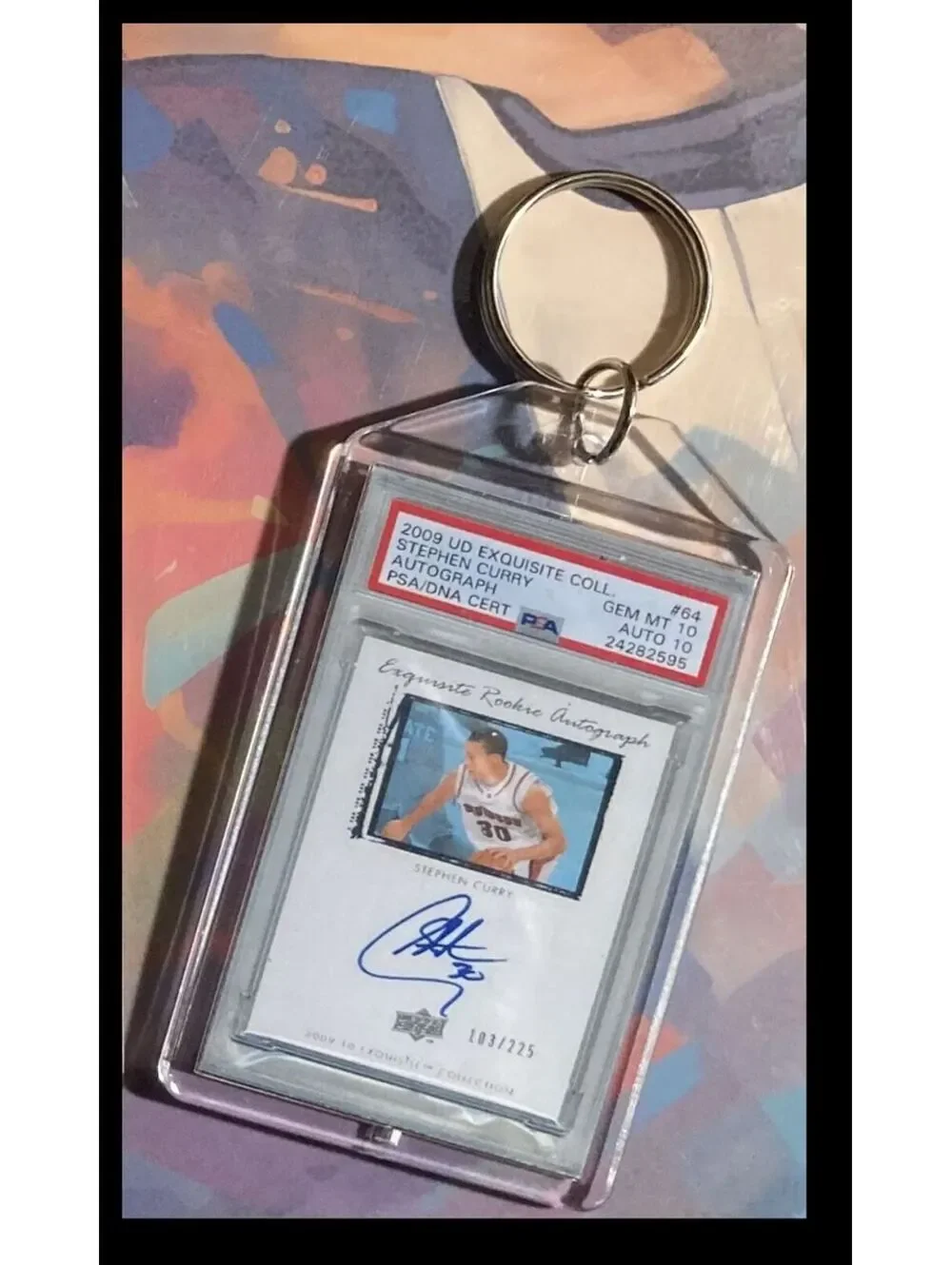 2978 Stephen Curry 2009 UD Exquisite Collection Custom Made Keychain